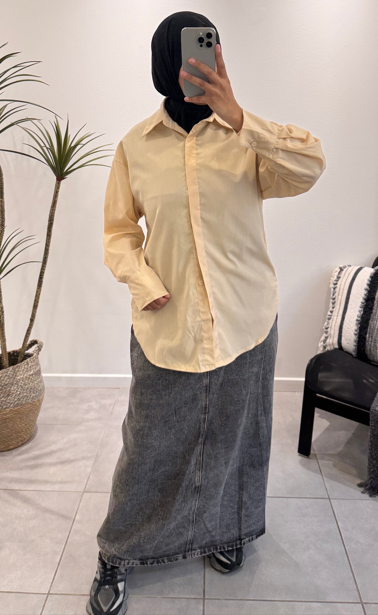 Chemise mi longue en coton