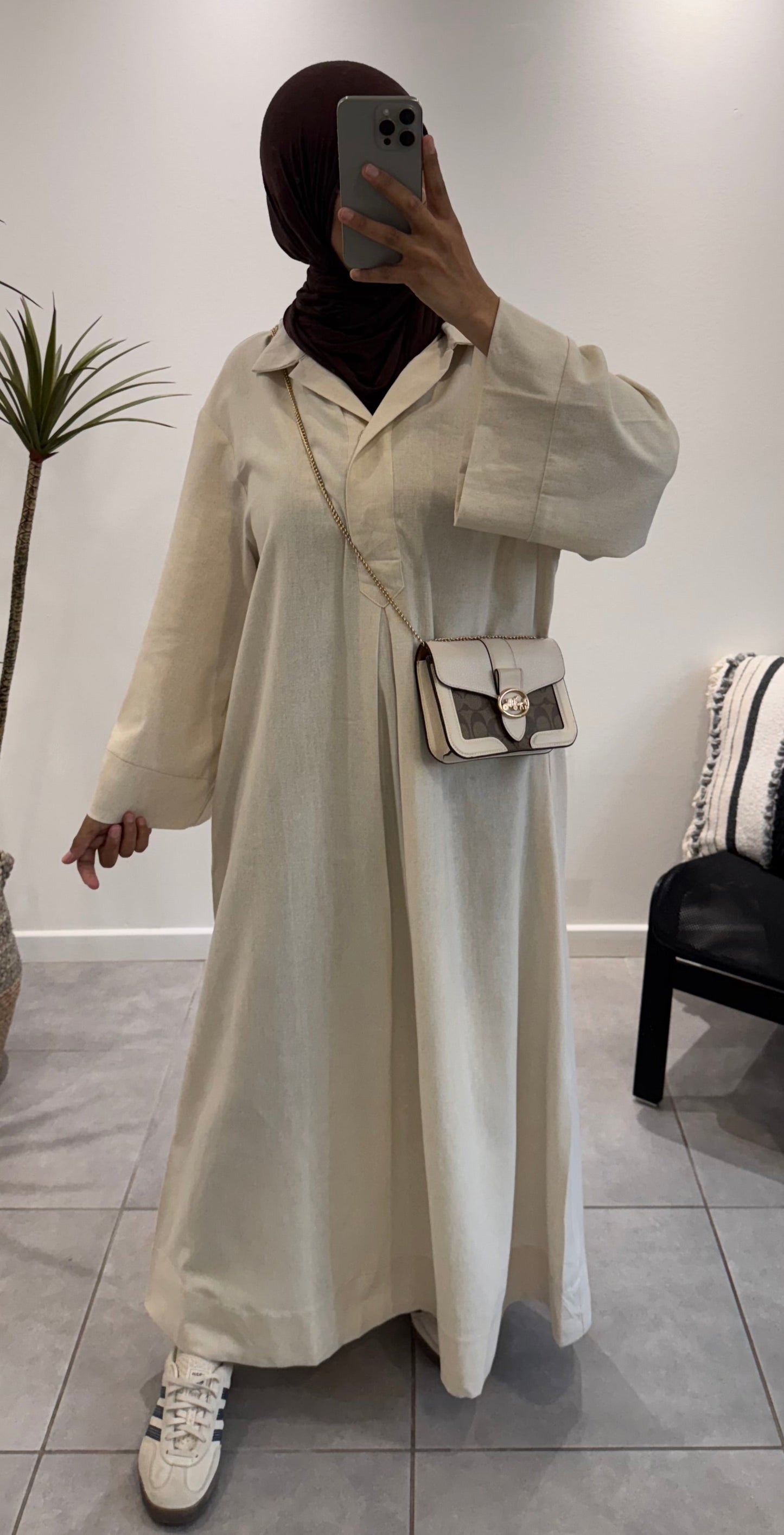Robe longue en lin
