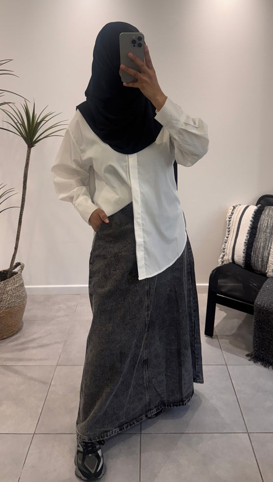 Chemise mi longue en coton