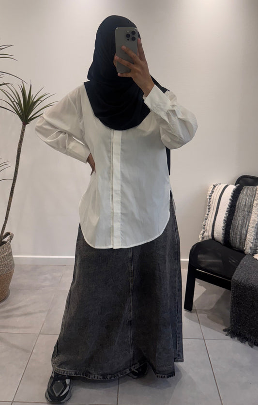 Chemise mi longue en coton